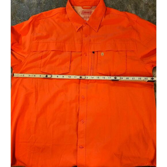 Coleman The Outdoor Company Fishing Camp Shirt Pockets Mens XXL Orange - Picture 6 of 7